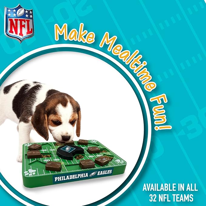 Pets First NFL Philadelphia Eagles Puzzle, Interactive Dog Treat Puzzle Toy
