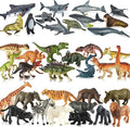 36 Pack Animal Figurines, Ocean Animal Toys, Plastic Mini Sea Creatures Figures, Dinosaur Toys for Kids 3-5, Jungle Toy Set Zoo Animals, Cake Topper Party Favor Gift for Toddler