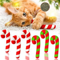 MALLMALL6 6Pcs Christmas Candy Cane Catnip Toys Gift for Cat, Indoor Cat Chew Bite Kick Catmint Pet Toys Supplies for Cat Lover Xmas Gifts, Cute Interactive Cat Toy for Pet Presents