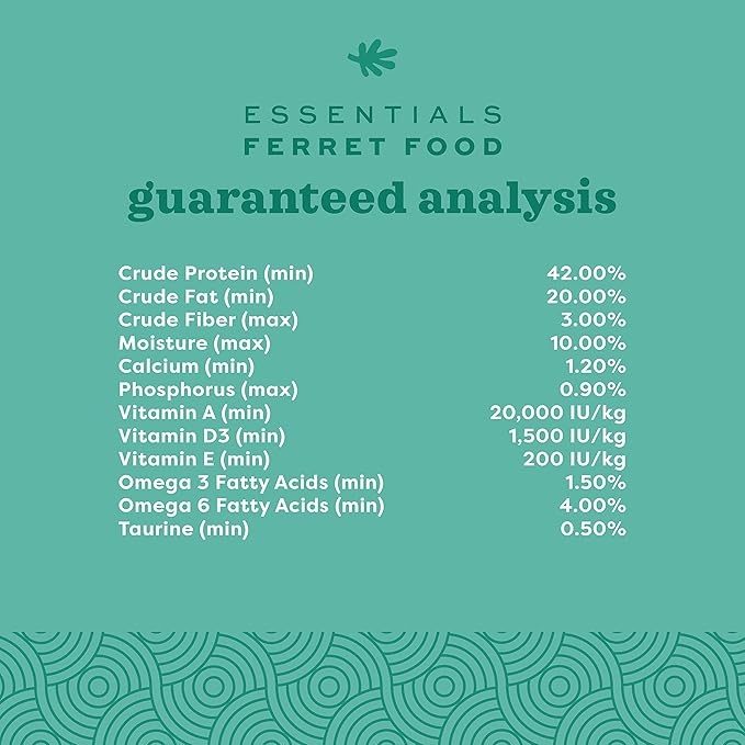 Oxbow Essentials Ferret Food, Vitamin & Mineral Rich Formula for Ferret, High Protein Food & High Fat, Small Animal Pet Products, Oxbow, Made in USA, 4 lb Bag