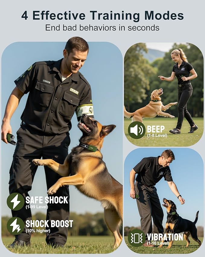 Jugbow Dog Shock Collar - 4500FT Dog Training Collar with Remote, IPX8 Waterproof Electric Dog Collar with 4 Training Modes, Security Lock, Rechargeable eCollar for 10-120lbs Small Medium Large Dogs