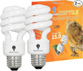Bluex Bulbs 2 Pack 13-Watt Reptile Light - Intense UVA/UVB, 15.0 UVB, Compact Florescent, Suitable for Desert Reptiles & Amphibians, Promotes Natural Behavior, CFL Bulb (UVB 15.0)