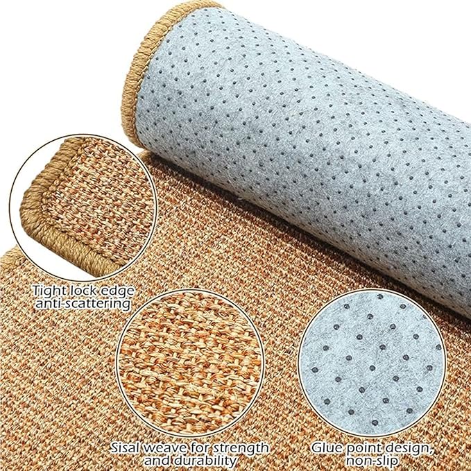 Oncpcare 4PCS Rabbit Scratch Mat - Natural Bunny Scratching Pad for Claws & Teeth Care, Cages & Pet Cage Bedding, 16x12