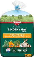 Kaytee Timothy Hay Plus Spearmint/Marigold/Carrot 3 Flavor Variety Pack for Pet Guinea Pigs, Rabbits & Other Small Animals, 60 Ounce (Pack of 1)