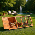 Chicken Coop, Chicken Run,Small Wooden Duck Coop Outdoor Quail Cage Rabbit Pet Hutch House Small Animals (Ntural Wood)