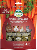 Oxbow Simple Rewards Baked Carrot & Dill Treats, Rabbit & Guinea Pig Treats Made with Timothy Hay, Healthy Guinea Pig, Hamster & Bunny Snack, Timothy for Rabbit, Made in USA, 3 oz Bag