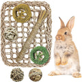 Hamiledyi Rabbit Seagrass Activity Mat Bunny Toy Hanging Rabbit Chew Toys for Teeth Enrichment Toys Seagrass Protector Mat Small Animal Toys for Chinchilla Guinea Pig Hamster Rat Rodent