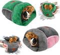 YUEPET 2 Pack Guinea Pig Hideout Portable Guinea Pig Pocket Bedding Cozy Cuddle Sack Snuggle Bag Bunny Bed for Small Animals Hamster Ferret Hedgehog Chinchilla Rabbit Cage Accessories (Grey+Green)