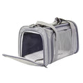 dbest products Pet Smart Cart Sport, Soft Sided Collapsible Cat Carrier Airline Approved with Mesh Panels and Easy Side/Top Loading, Grey