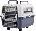 Elevon Plastic Kennels Pet Carrier Rolling Plastic Airline Approved Wire Door Travel Dog Crate, Medium (26.5" L x 20" W x 18.8" H)