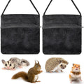 Sweetude 2 Pcs Sugar Glider Bonding Pouch Small Animal Outgoing Sleeping Bag Breathable Small Animal Carry Pouch with Shoulder Strap for Marmosets Squirrels Hamsters and Other Pets(Black)