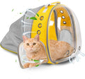 Cat Backpack Carrier Back Expandable Bubble Pet Carrier Backpack for Large Cat, Kitten and Dog, Designed for Hiking, Travelling and Outdoor Use (Back Expandable-Yellow New)