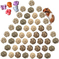 48PCS Rabbit Grass Balls 1.96in Guinea Pig Balls Small Animal Activity Enrichment Toy for Bunny Chinchilla Hamster Gerbil Grinding Playing