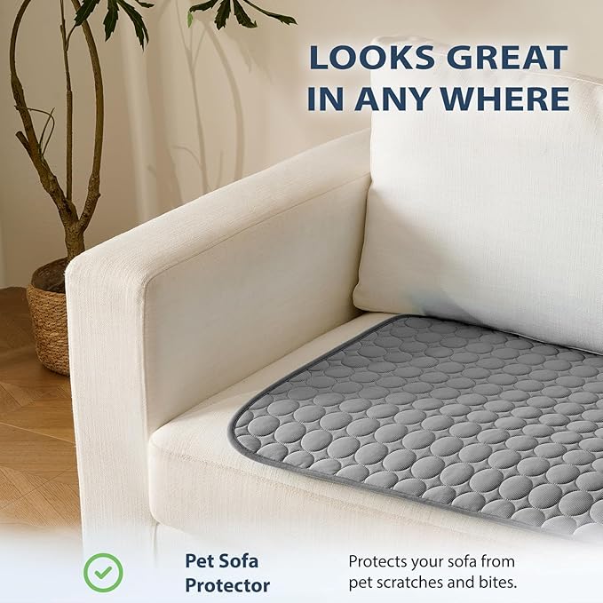 MICROCOSMOS Summer Cooling Mat & Sleeping Pad- Water Absorption Top, Materials Safe, Easy Carry, EZ Clean. Keep Cooling for Pets, Kids and Adults.(Drak Grey, 24" x18")
