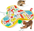 Potaroma Interactive Cat Feather Toys, Hide and Seek Concealed Moving Feather Wand, Rechargeable Touch Activated Indoor Kitten Exercise Kicker, Mouse Squeaky, Graffiti Cover