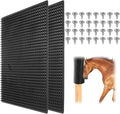 Horse Scratching Post Pad Goat Playground Toys for Horses and Goats to Play with Livestock Scratching Brush for Small Farm Animal Goat Sheep Cow Pig-2 Pack (14.2" x11.8")