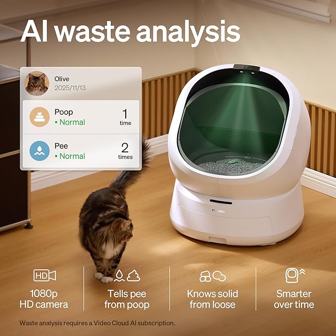 Bundle of PETLIBRO Upgrade Luma Automatic Cat Litter Box + Cordless Cat Water Fountain, AI Camera Waste Analysis, Triple Safety Protection Self Cleaning Litter Box, Odor Control in-App Usage Tracking