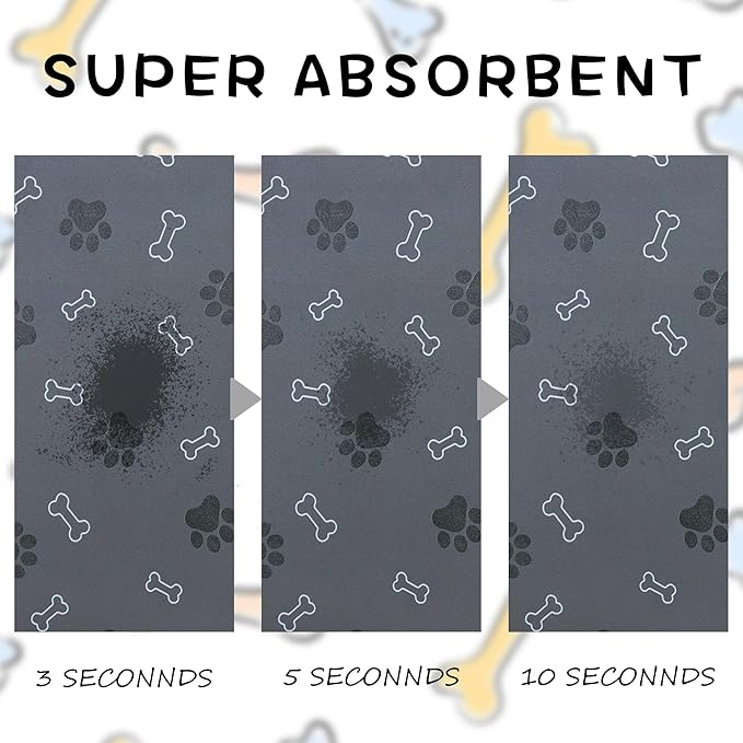 Pet Cat Dog Food Mat Non Slip Mat for Dog Water Bowl Mat Quick Dry Absorbent Cat Feeding Mat, 24 * 16.9 in, Black