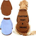 Custom Dog Hoodie, Personalized Sweatshirt with Photo Text Name Logo, Customized Hooded Sweater for Small Medium Large Dogs & Cats (Coffee, Large)