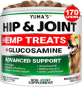 YUMA'S Hemp Hip and Joint Supplement for Dogs - Glucosamine for Dogs - 170 Joint Pain Relief Chews - Chondroitin, MSM - Hemp Oil - Advanced Canine Health Supplement - Mobility Support Treats