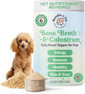 Bundle x Joy Beef Bone Broth for Dogs with Colostrum Daily Boost Powder, Immune Support & Allergy Relief for Dogs, Beef Flavor, 4.8 oz, 54 Servings with Scoop - Dog Supplements Made in USA