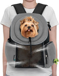 PetAmi Dog Front Carrier Backpack, Ventilated Adjustable Dog Pet Cat Chest Carrier Backpack, Dog Carrier for Hiking Camping Travel, Small Dog Puppy Medium Cat Carrying Bag, Max 14 lbs, Grey