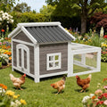 Wooden Chicken Coop Indoor and Outdoor,Hen House Poultry Pet Hutch with 2 Zone,Waterproof roof,Windows and Ventilation Door for Small Animals Habitat