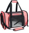 Soft Sided Carrier for Small Medium Cats Dogs,Removable Pad Collapsible Travel Pet Carrier Large Watermelon