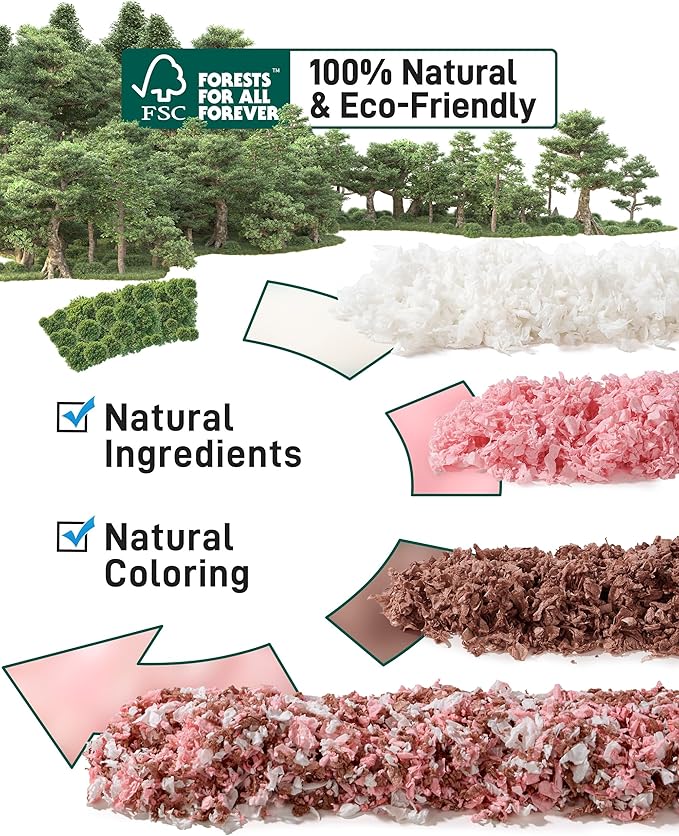 BUCATSTATE Hamster Bedding 70L, 99% Dust-Free Guinea Pig Paper Bedding Odor Control Paper Bedding, Cozy Small Animal Bedding for Rabbit Rat Syrian Dwarf Hamsters Gerbils (Blossom)