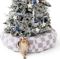 Lesure Cat Tunnel Bed for Indoor Cats - Cute Cat Donut Tunnel Toys for Small Large Cats with Washable Circle Cushion, Round Pet Peekaboo Cave Toy for Kitten/Puppy/Rabbit, Standard Lavender Checks