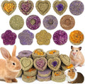 BESENL 36PCS Guinea Pig Hay Food Natural Rabbit Chew Toys for Teeth，Hamster Toys, Bunny Chew Toys Timothy Hay Treats for Rabbits Chinchillas Rats, Small Animals Teeth Grinding