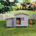Outdoor Wooden Chicken Coop with Nesting Box – All-Weather Hen House for 3–4 Chickens, Asphalt Roof, Leak-Proof Pull-Out Tray, Predator-Proof Poultry Cage with Multiple Doors Gray