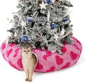 Lesure Cat Tunnel Bed for Indoor Cats - Cute Cat Donut Tunnel Toys with Washable Circle Cushion, Round Pet Peekaboo Cave Toy for Kitten/Puppy/Rabbit, Standard Pink Hearts